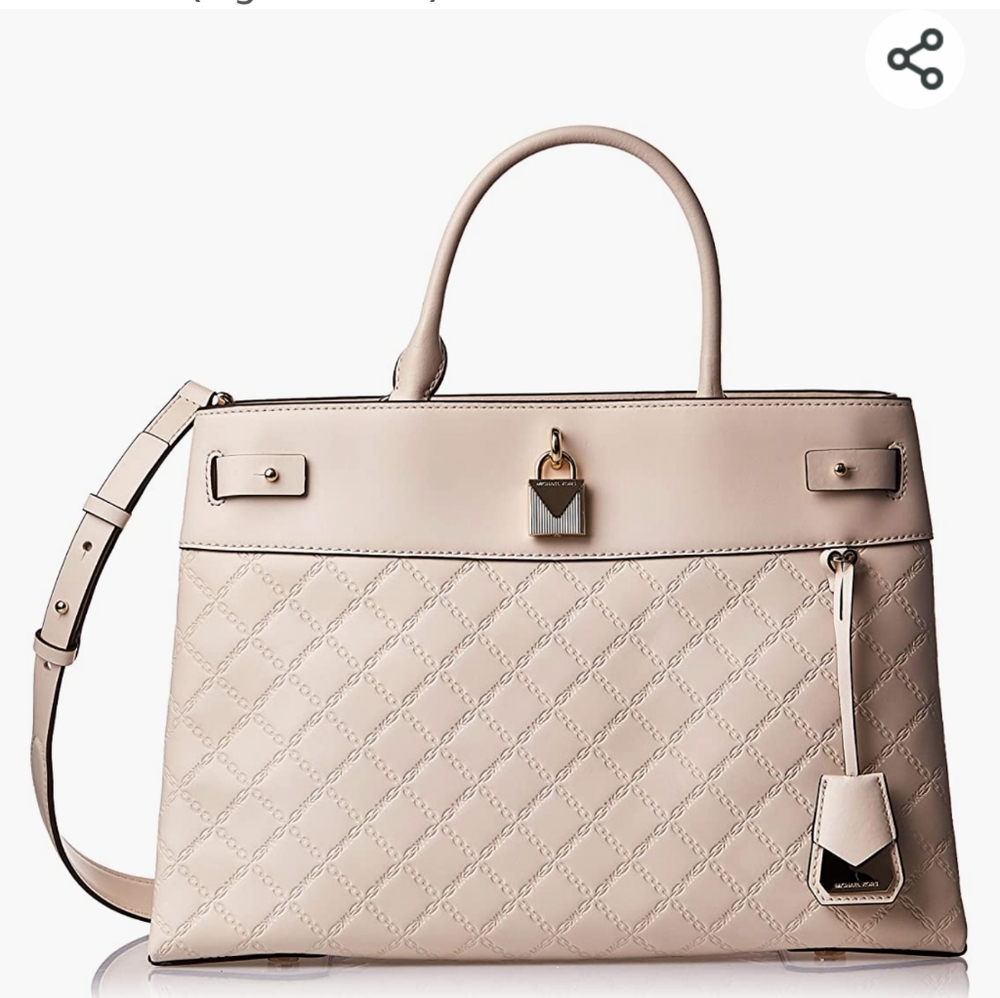 New Michael Kors LG Gramercy Satchel Lt Cream